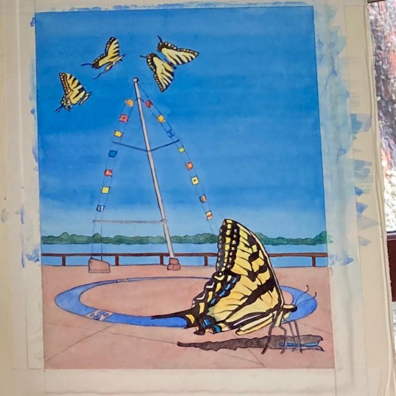 2022 Artwork Western Tiger Swallowtail Butterflies at the Eureka Waterfront